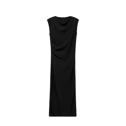 Mango midi jurk zwart afbeelding