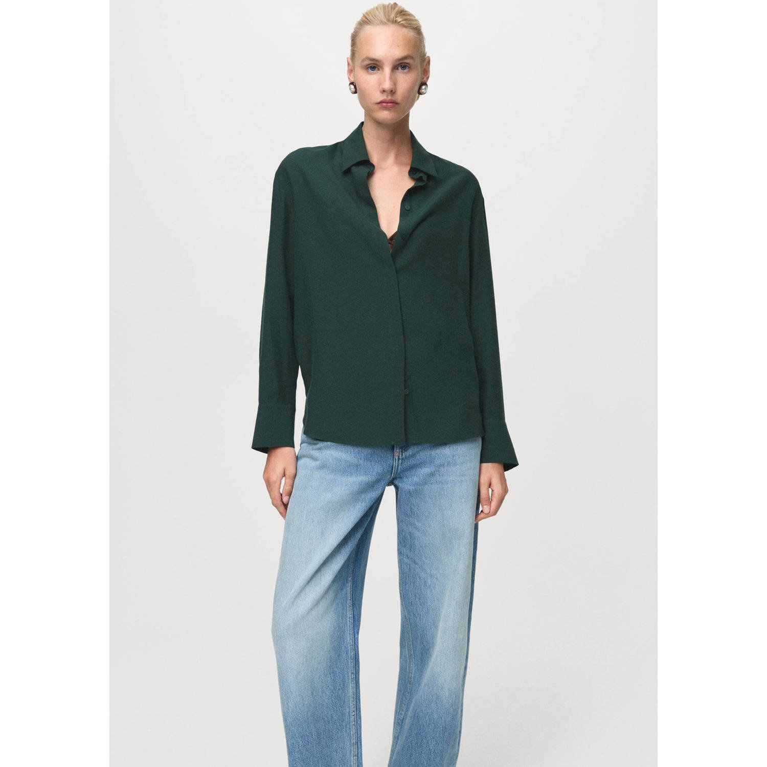 Mango blouse donkergroen
