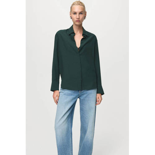 Mango blouse donkergroen afbeelding