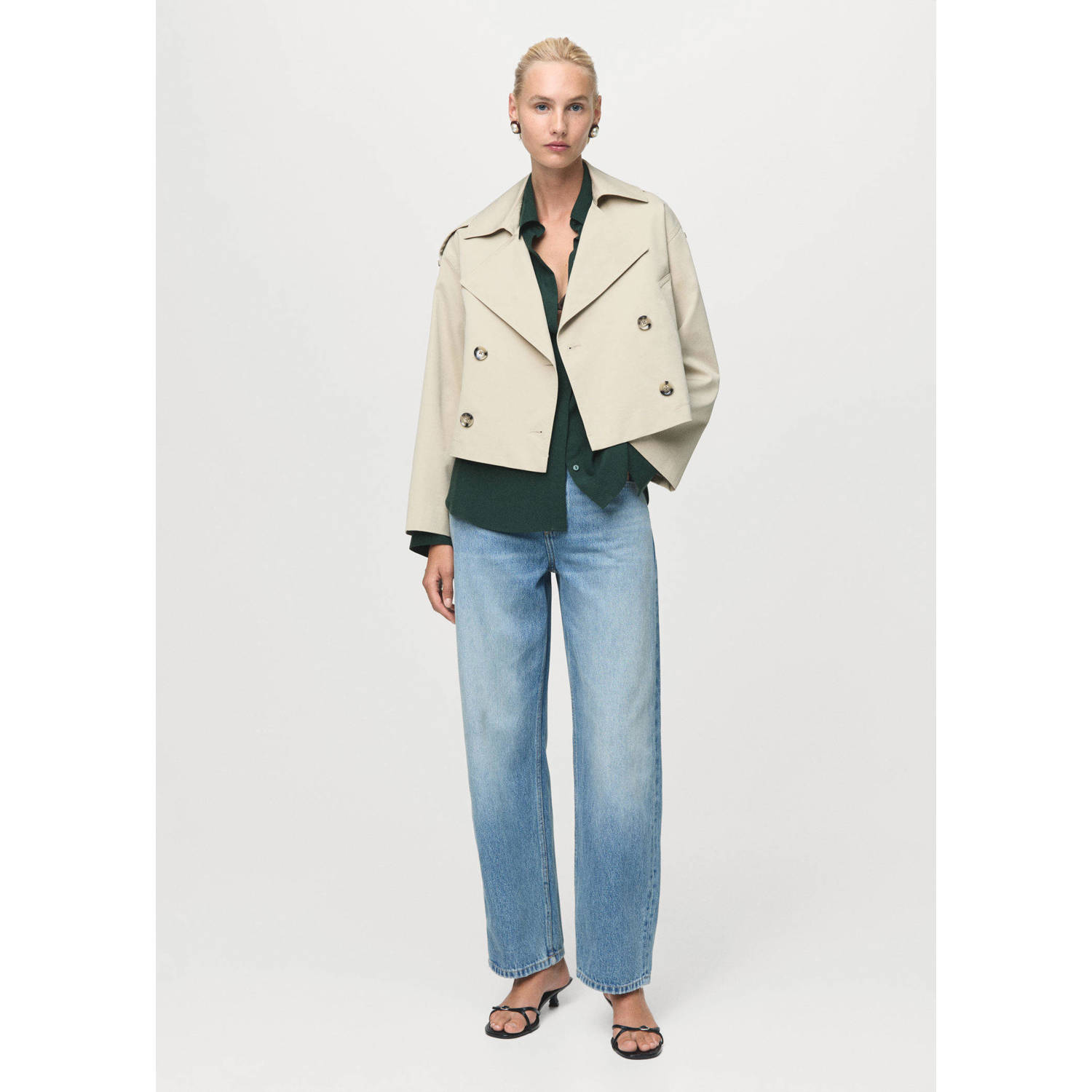Mango blouse donkergroen