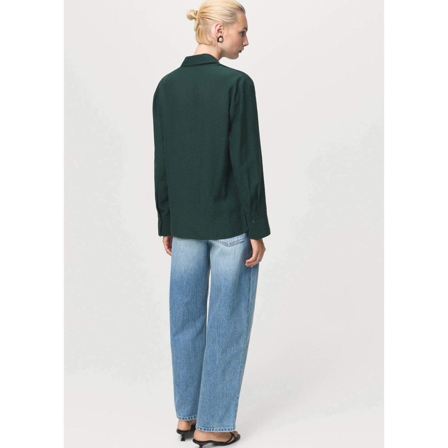 Mango blouse donkergroen
