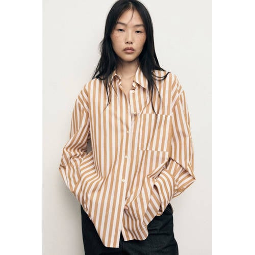 Mango blouse oker afbeelding