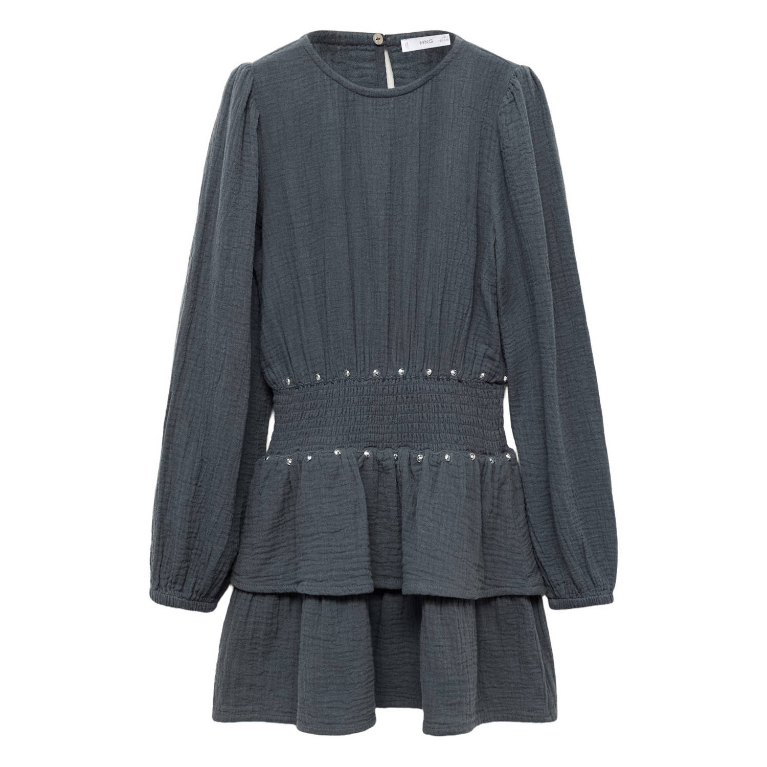 Mango Kids midi jurk met pailletten antraciet