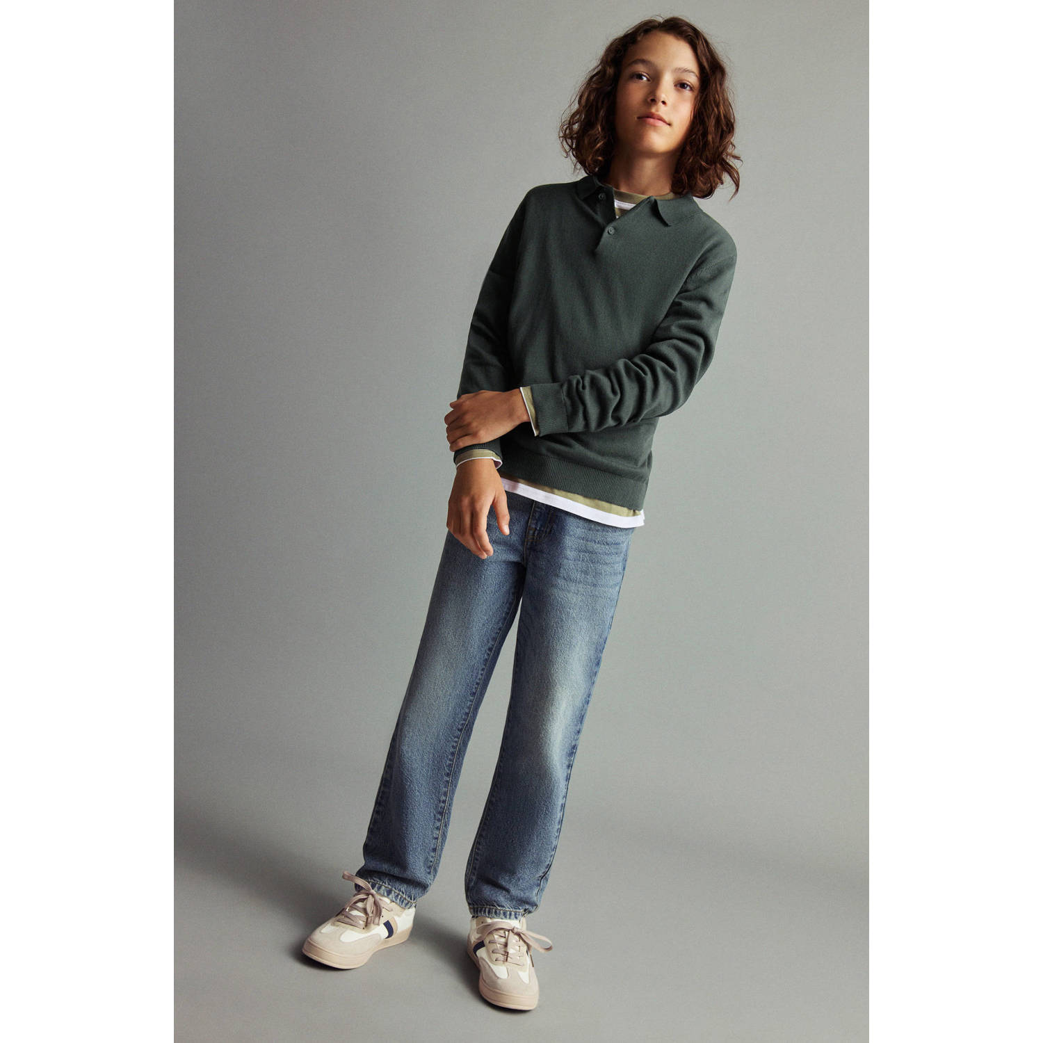 Mango Kids straight leg jeans blauw