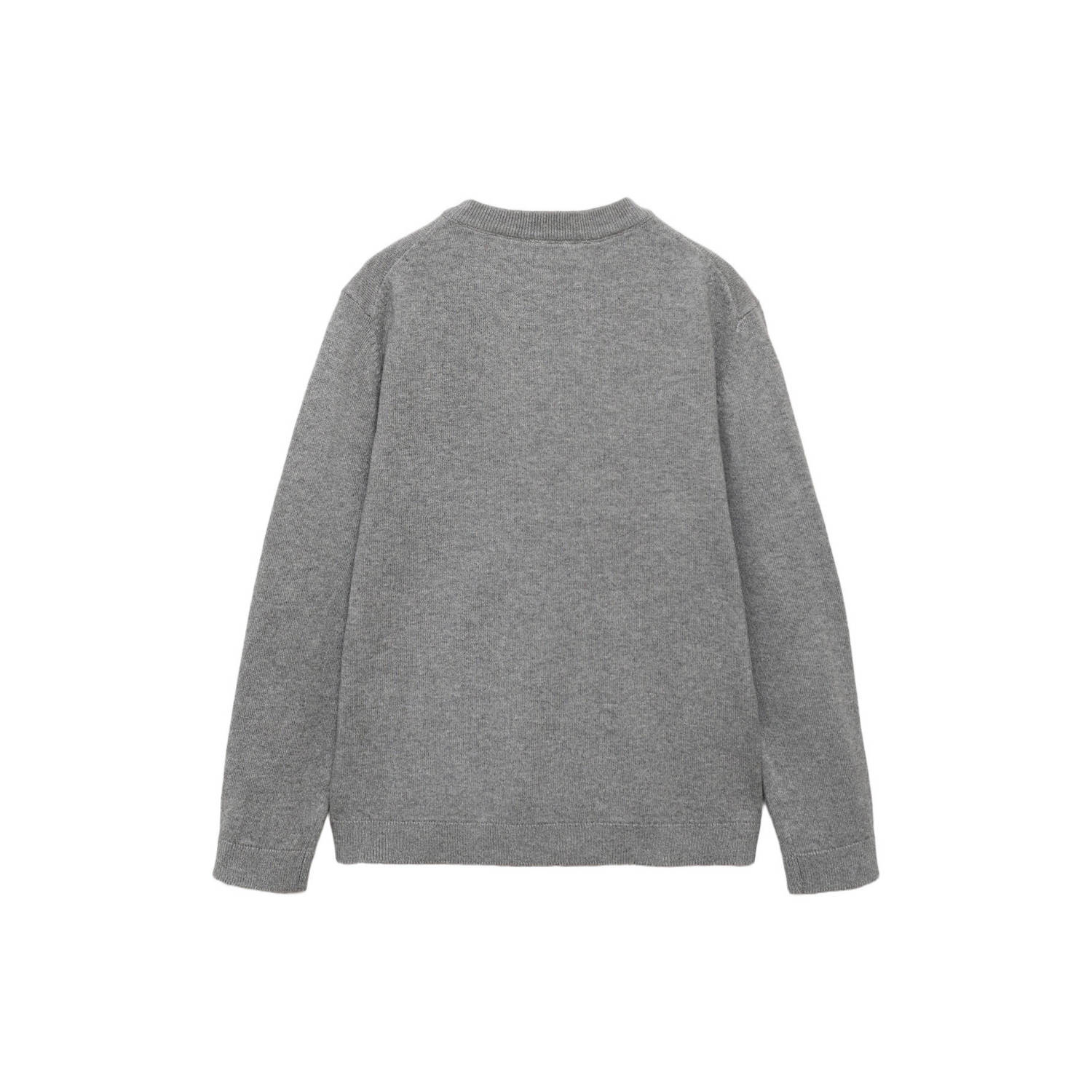 Mango Kids pullover grijs melange fijn gebreid