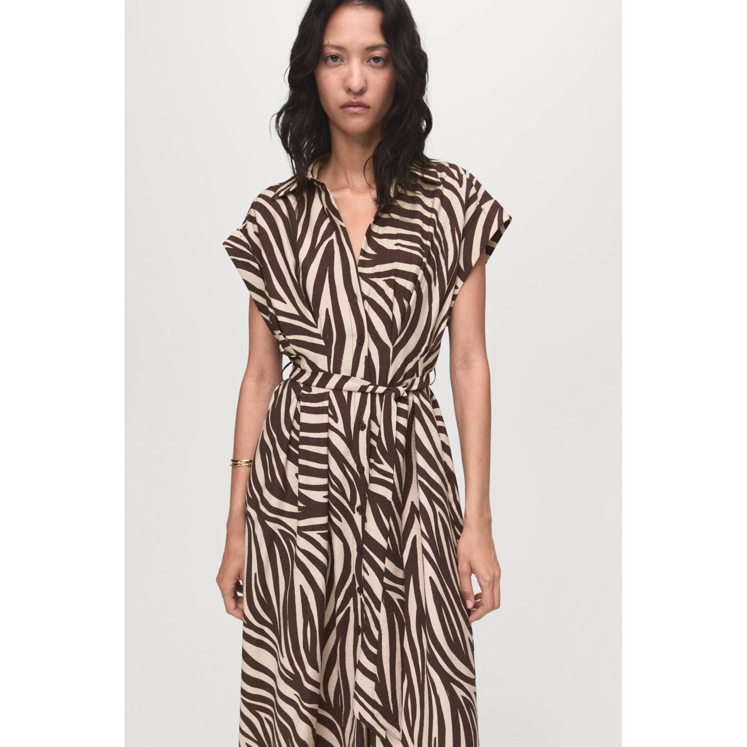 Mango blousejurk bruin