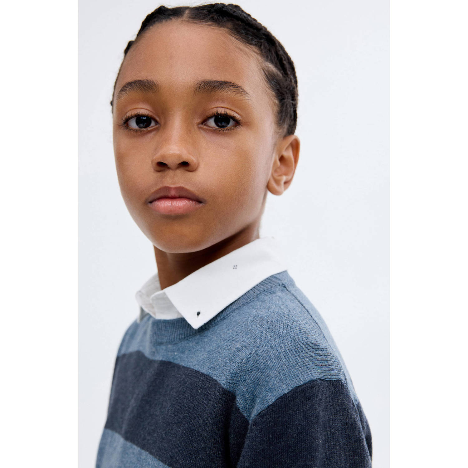 Mango Kids pullover blauw fijn gebreid