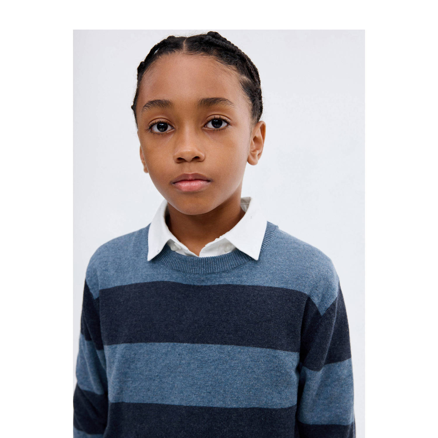 Mango Kids pullover blauw fijn gebreid