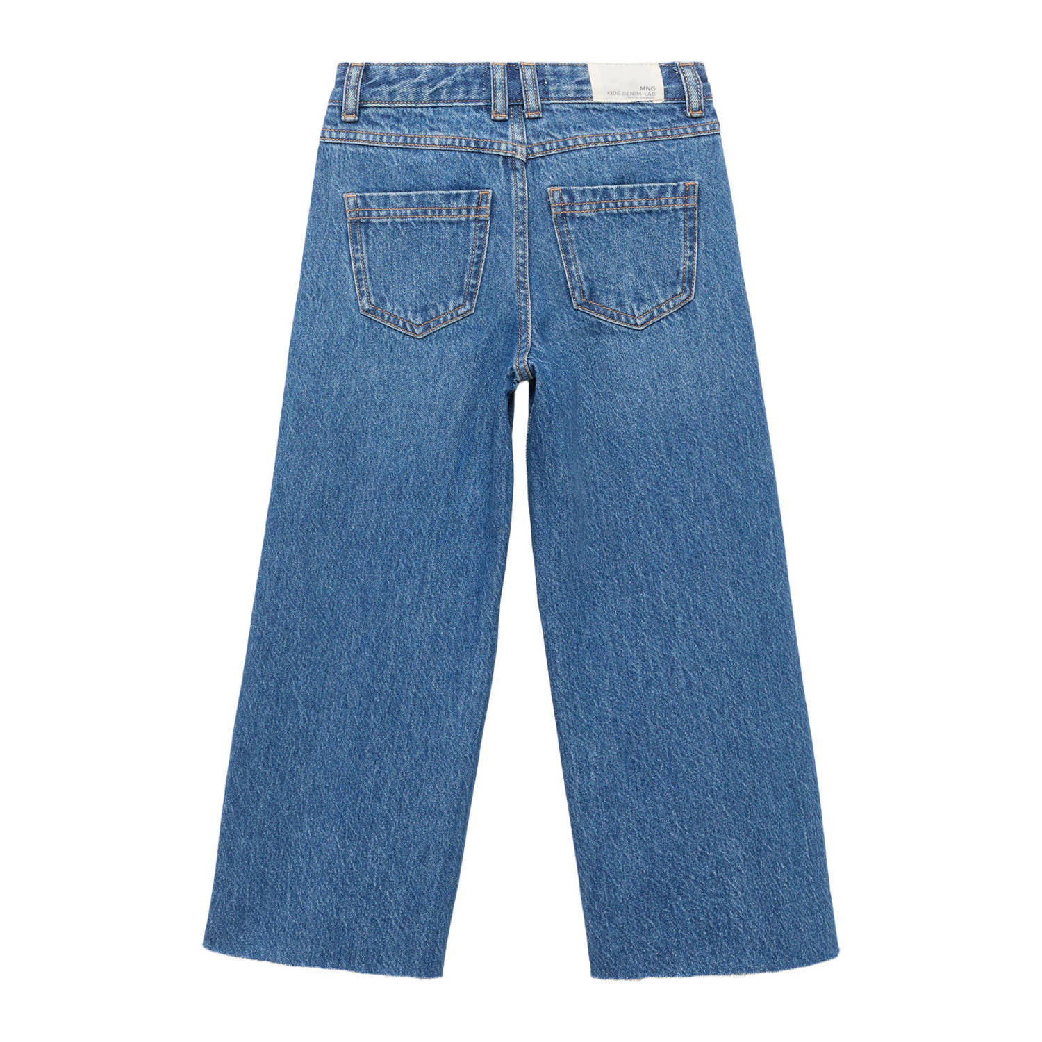 Mango Kids wide leg jeans medium blue denim