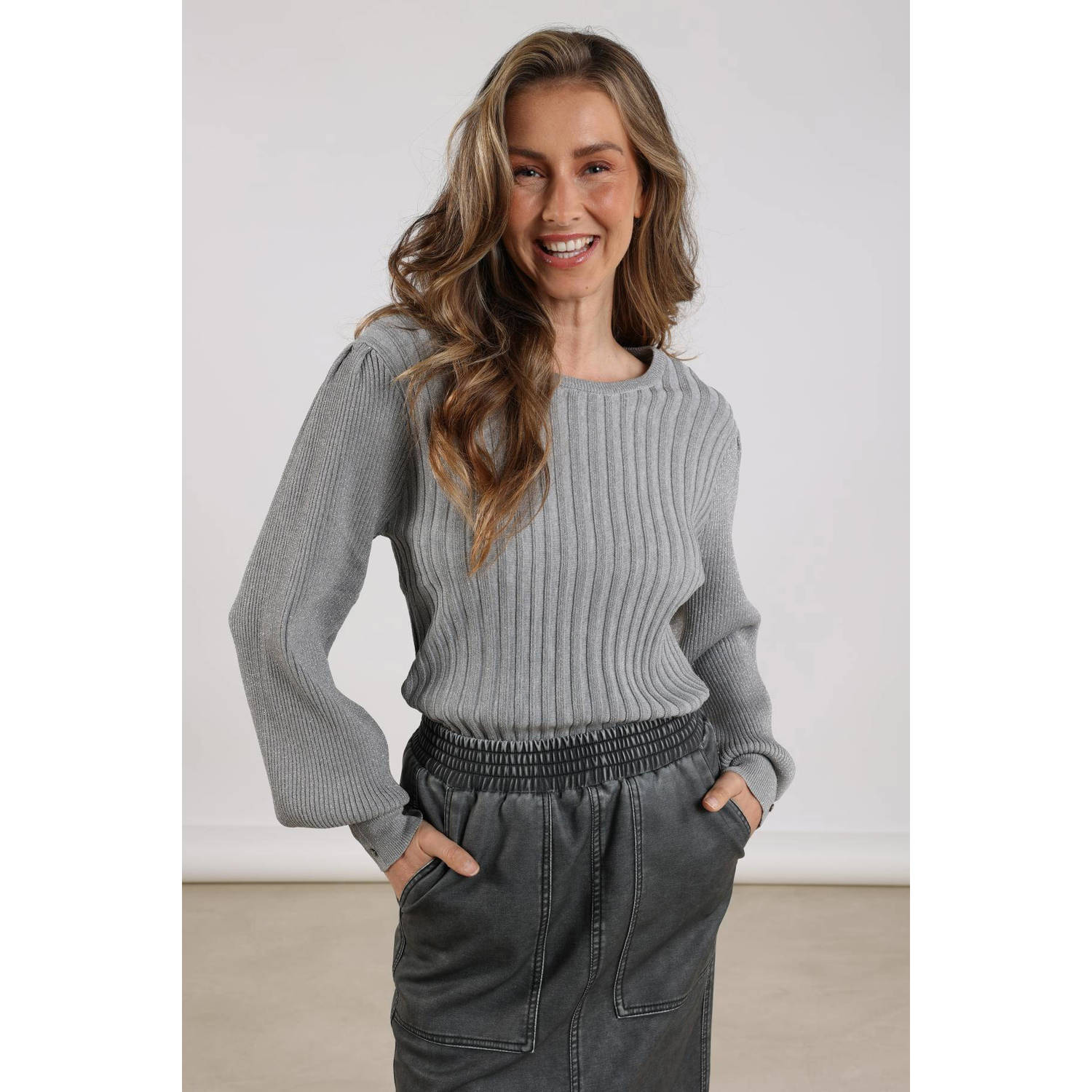 NUKUS Dames Truien & Vesten Mulberry Pullover Lurex Grijs