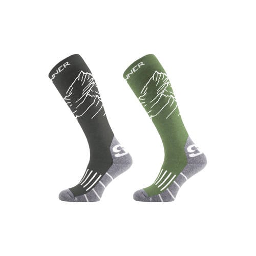 Sinner skisokken Pro Socks II - set van 2 groen/zwart afbeelding
