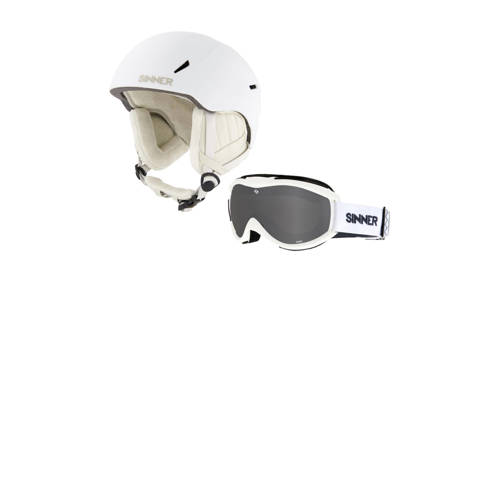 Sinner Junior skihelm Crest+skibril Toxic wit afbeelding