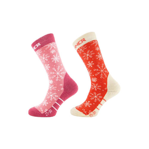 Sinner ski sokken - set van 2 roze/oranje afbeelding