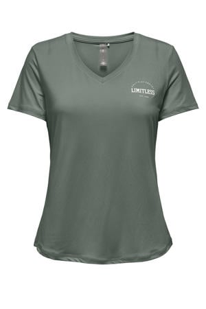 sport T-shirt ONPSAVE grijsgroen