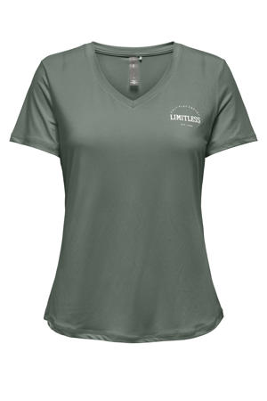 sport T-shirt ONPSAVE grijsgroen