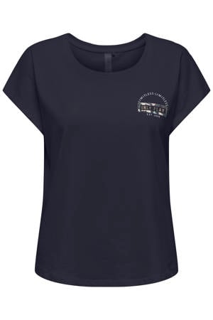 sport T-shirt ONPAUB donkerblauw
