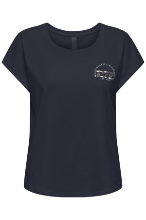 sport T-shirt ONPAUB donkerblauw