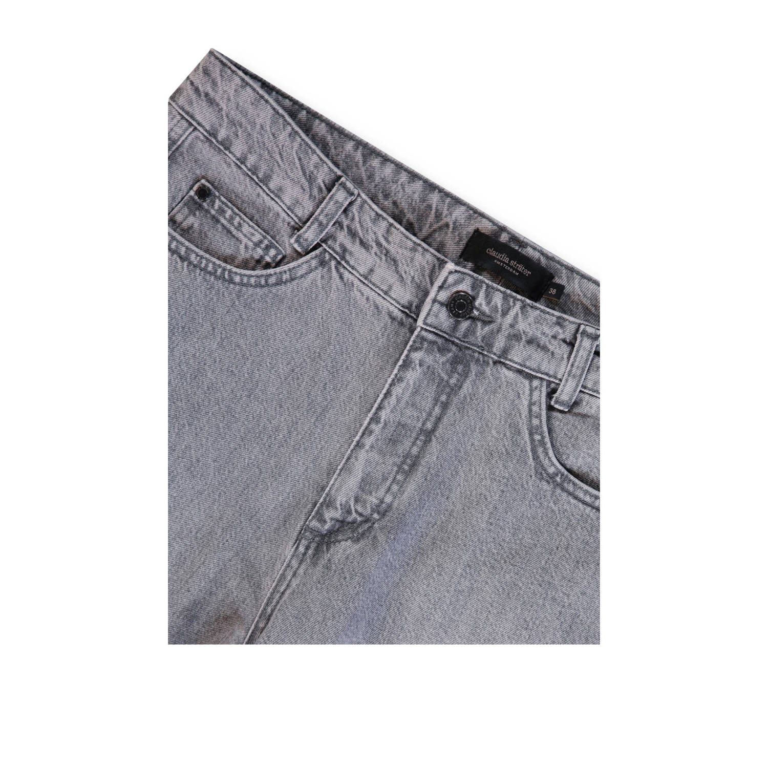 Claudia Sträter high waist straight leg jeans grey denim