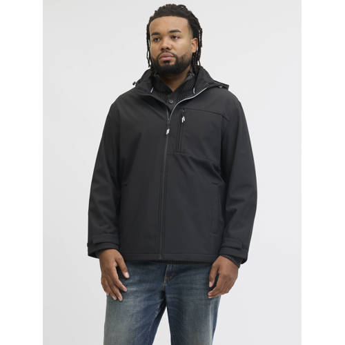 JACK & JONES PLUS SIZE softshell jas zwart afbeelding