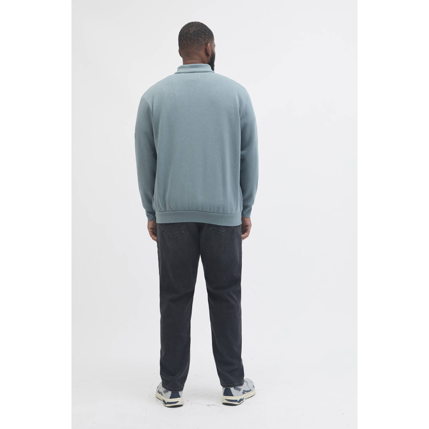 JACK & JONES PLUS SIZE sweatvest met textuur blauw