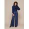 Mart Visser wide leg high waist pantalon marineblauw