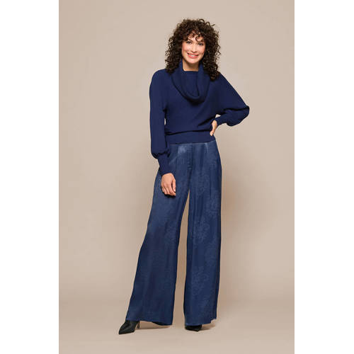 Mart Visser wide leg high waist pantalon marineblauw afbeelding