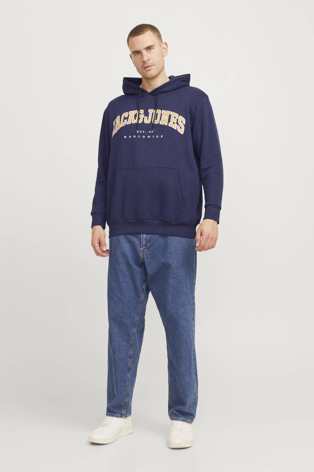 JACK & JONES PLUS SIZE hoodie donkerblauw
