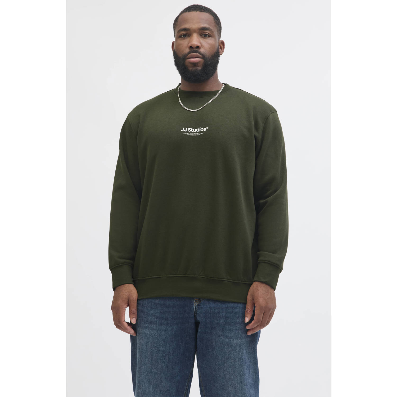 JACK & JONES PLUS SIZE sweater donkergroen