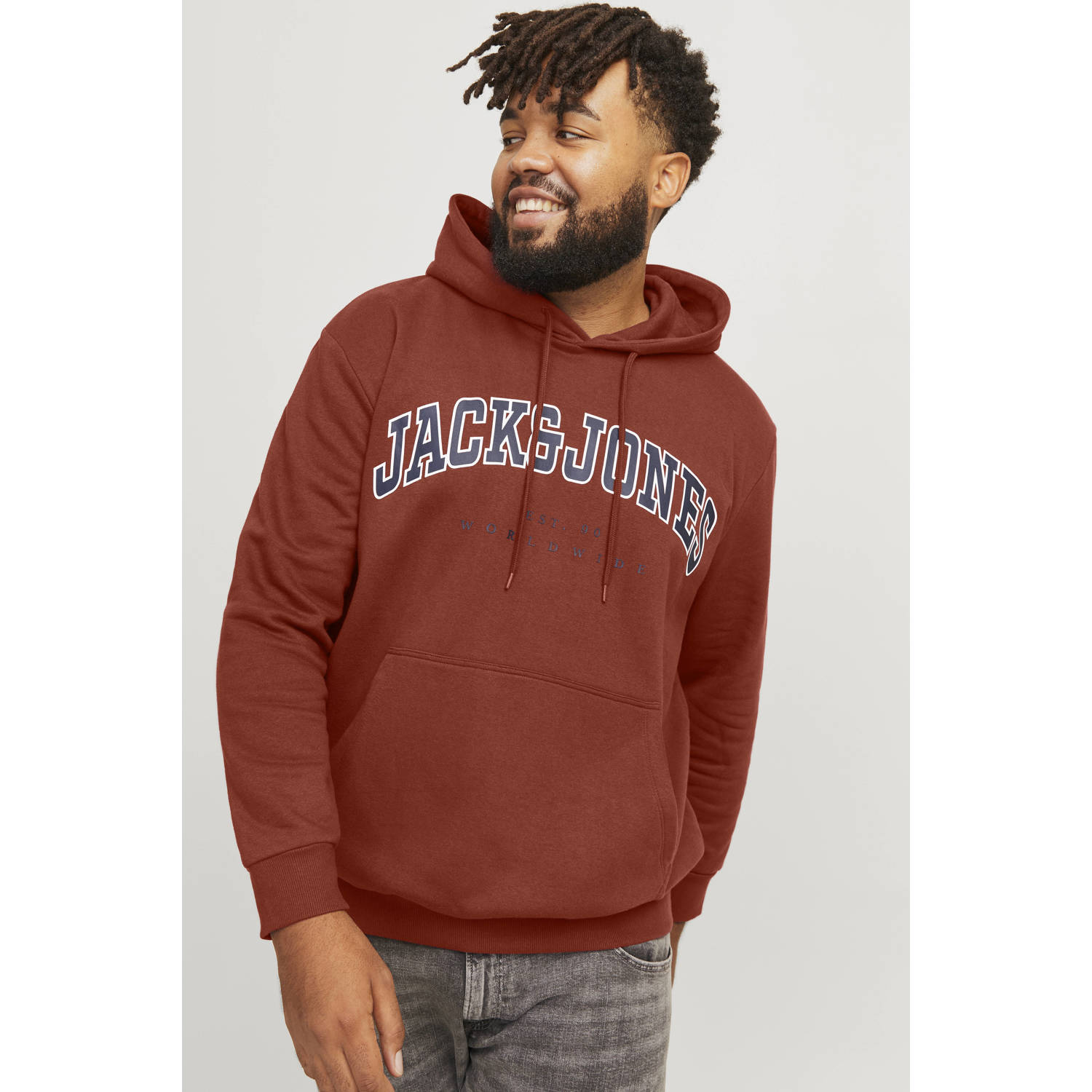 Jack & Jones PlusSize Hoodie JJECALEB VARSITY SWEAT HOOD NOOS PLS