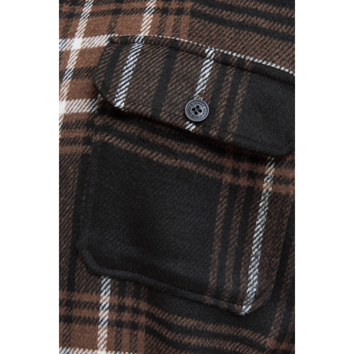 JACK & JONES PLUS SIZE overshirt donkerbruin