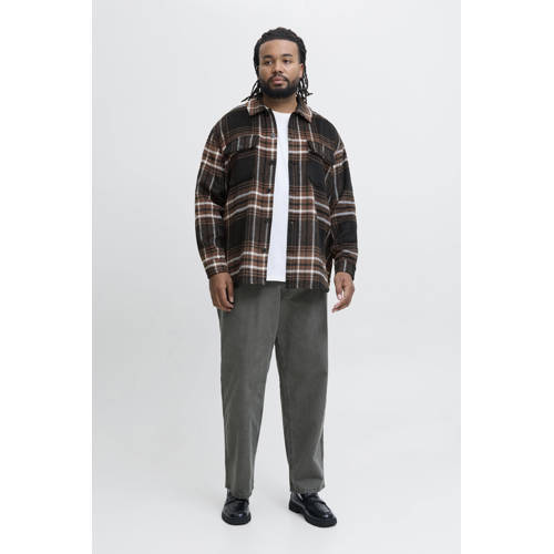 JACK & JONES PLUS SIZE overshirt donkerbruin afbeelding