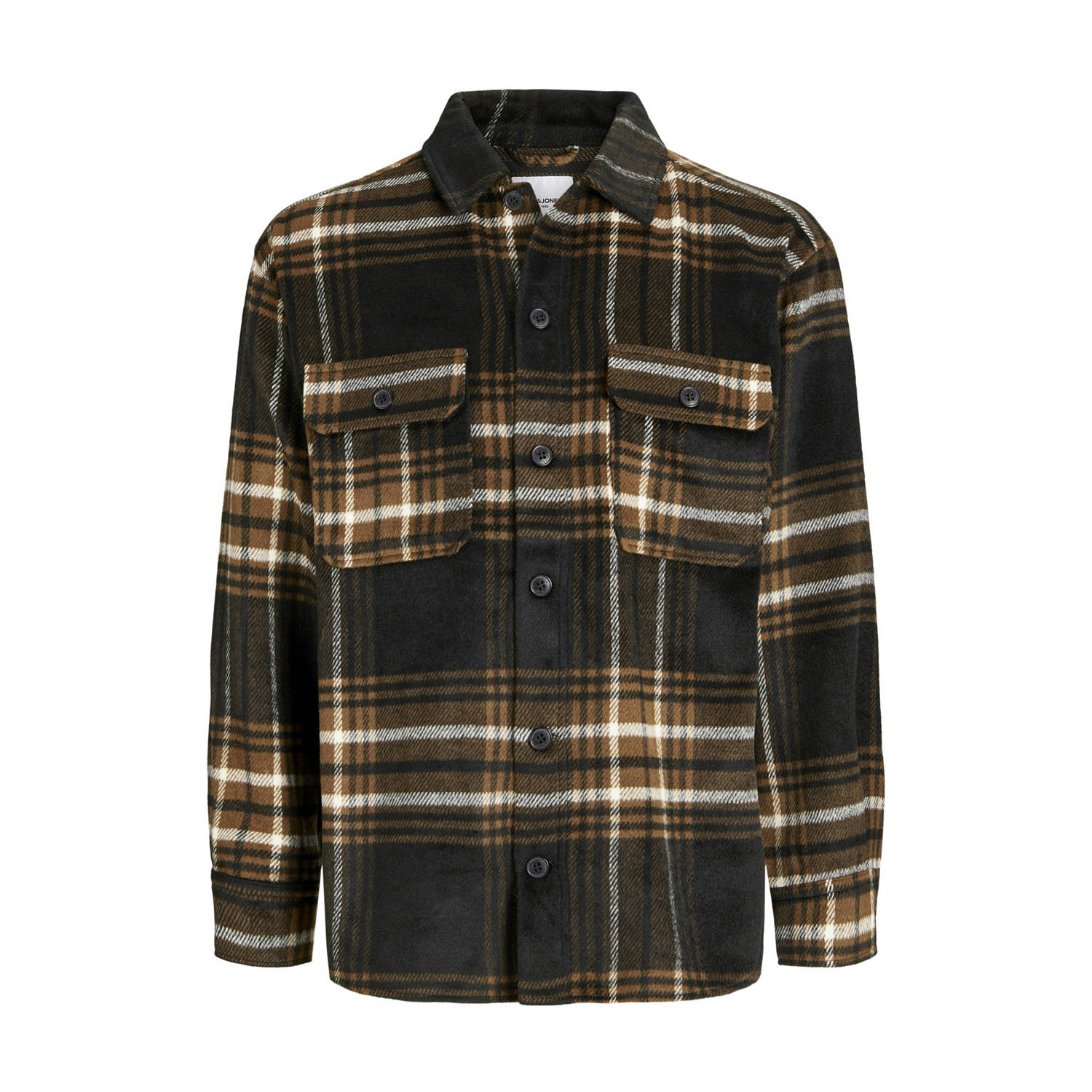 JACK & JONES PLUS SIZE overshirt donkerbruin