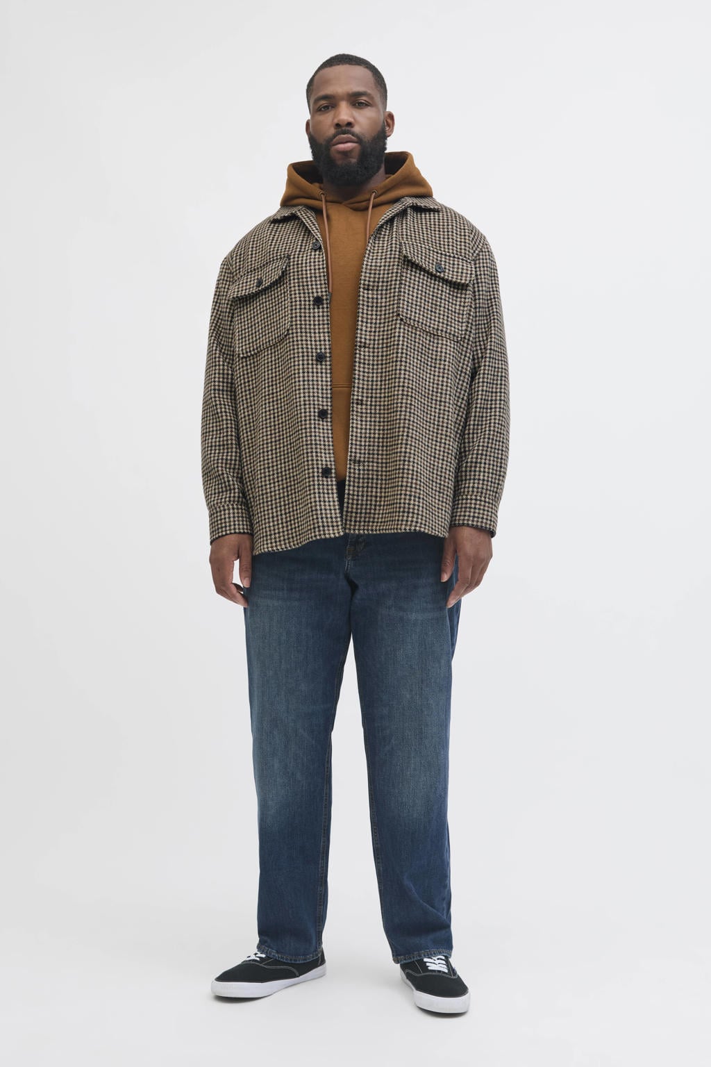 JACK & JONES PLUS SIZE overshirt bruin