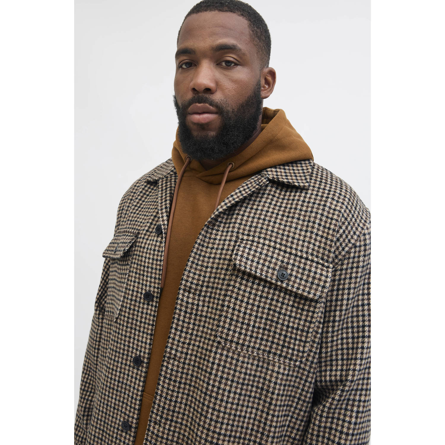 JACK & JONES PLUS SIZE overshirt bruin