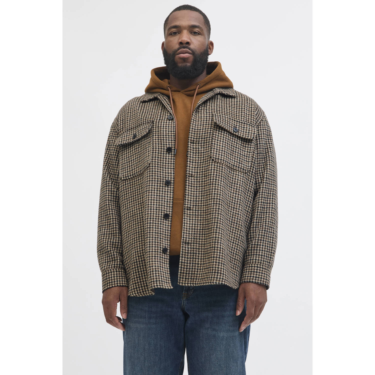 JACK & JONES PLUS SIZE overshirt bruin
