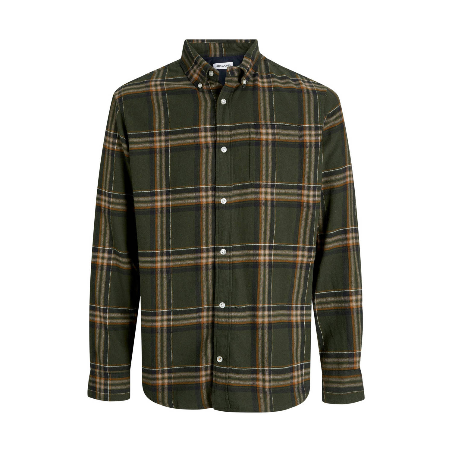 JACK & JONES PLUS SIZE casual overhemd donkergroen