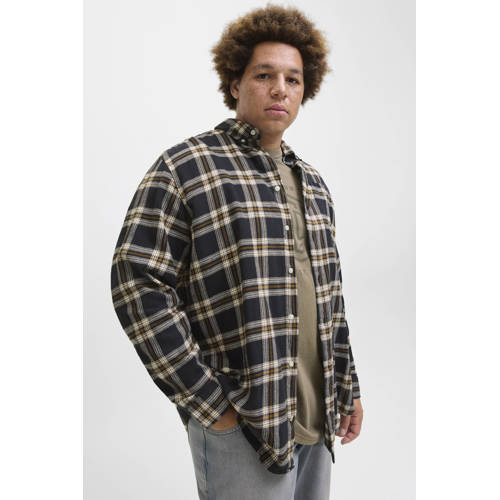 JACK & JONES PLUS SIZE casual overhemd zwart afbeelding