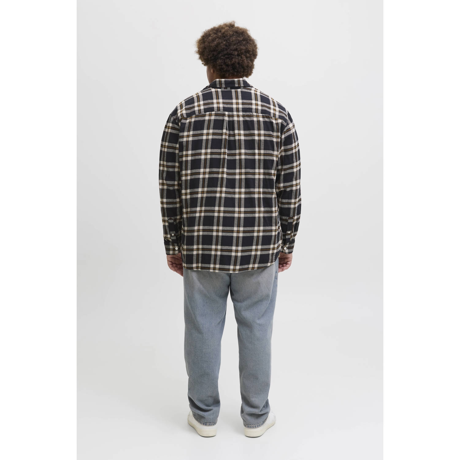JACK & JONES PLUS SIZE casual overhemd zwart