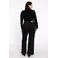 YOEK high waist wide leg jeans black denim met parels