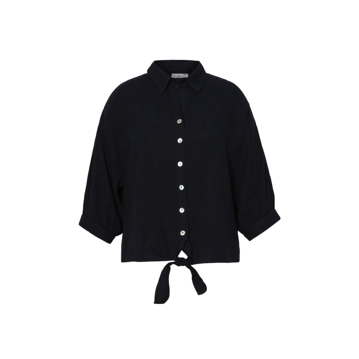 Paprika linnen blouse donkerblauw