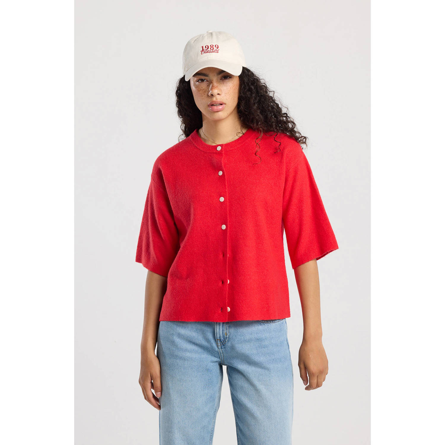America Today cardigan rood gebreid
