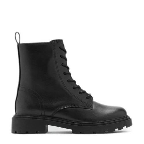 Mango Kids leren veterboots zwart afbeelding