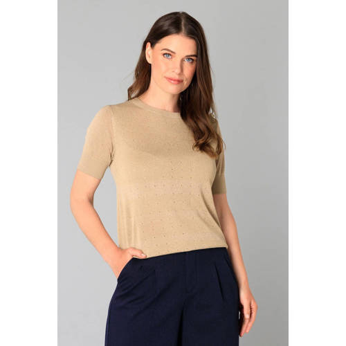 Yest top beige ajour afbeelding
