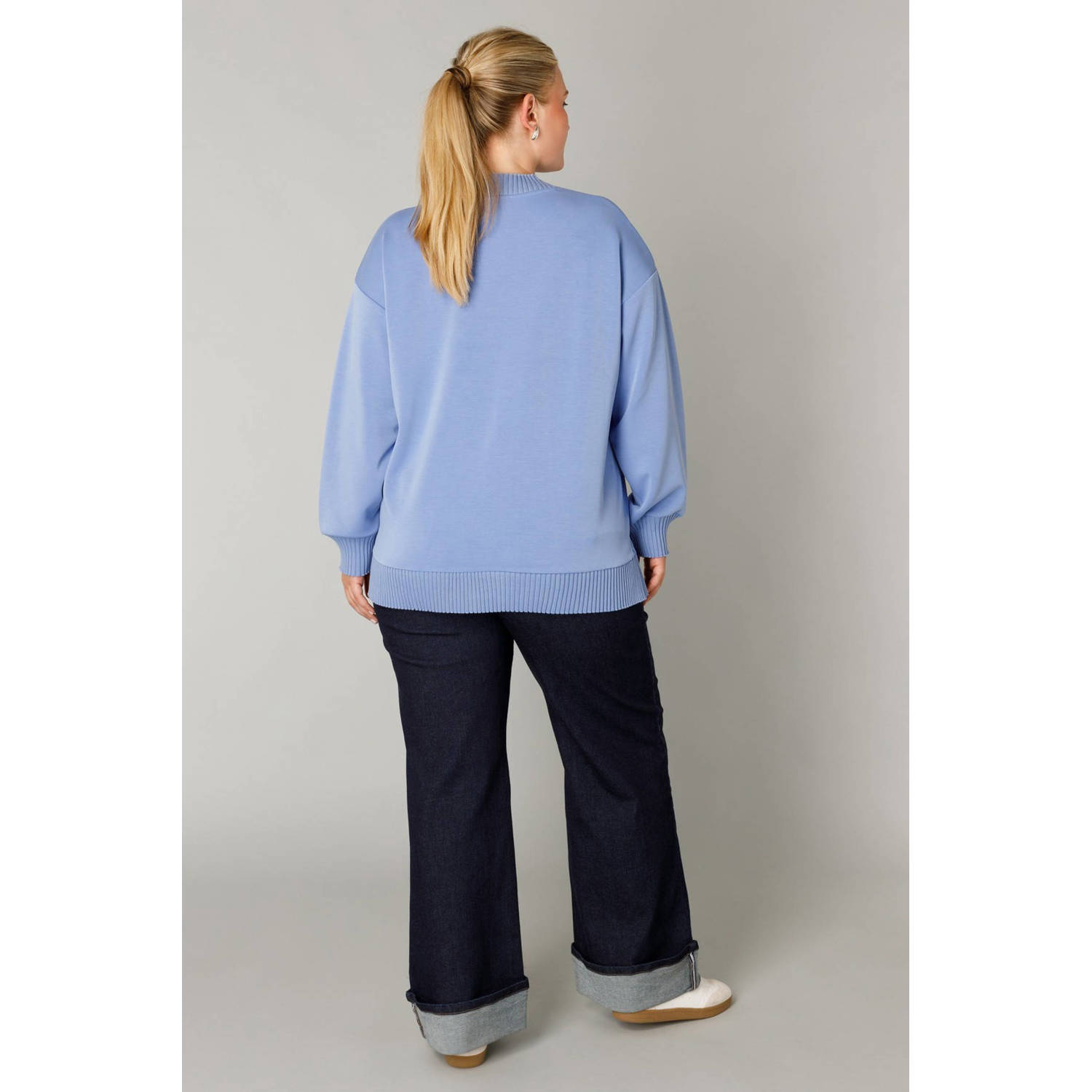 Yest Curve pullover trui lichtblauw