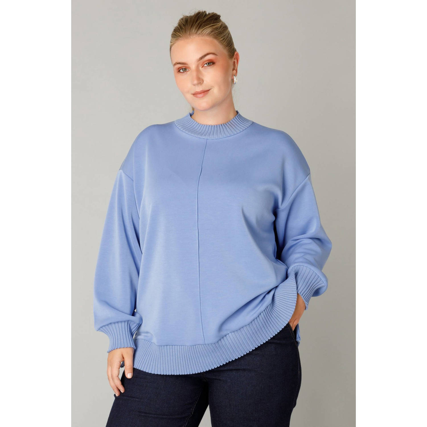 Yest Curve pullover trui lichtblauw