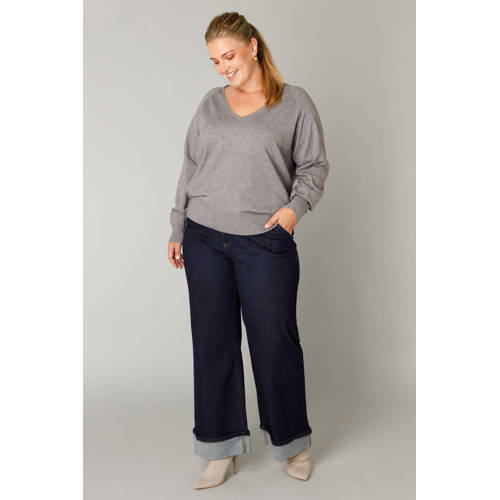 Yest Curve pullover trui grijs fijn gebreid afbeelding