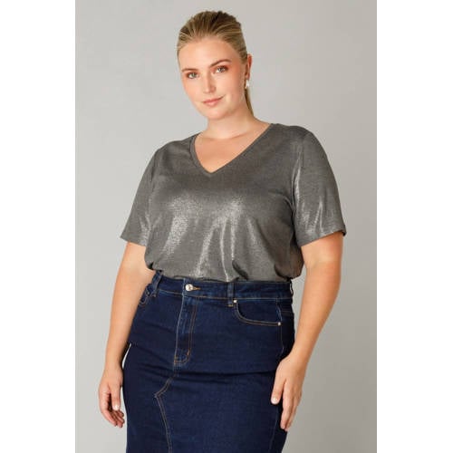Yest Curve glitter top zilver afbeelding