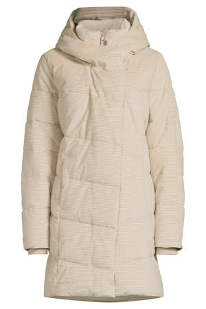 corduroy gewatteerde jas beige