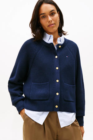 gebreid vest marineblauw