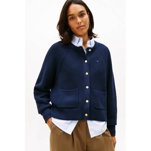 Tommy Hilfiger gebreid vest marineblauw afbeelding